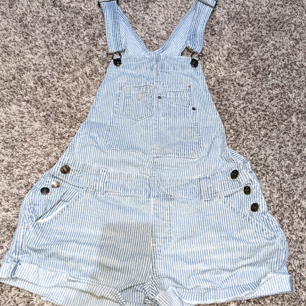 Striped overalls